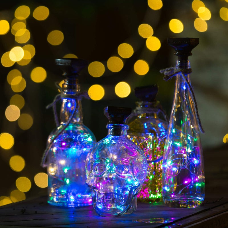 YJFWAL Upgraded 12 Pack Solar Wine Bottle Lights, 20 LEDs Waterproof Copper Light, Bottle Light Fairy Cork String Lights for Yard Patio Decor, DIY Birthday Gift for Mom Grandma Girlfriend(Multicolor) - Image 4